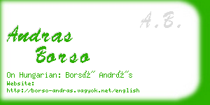 andras borso business card